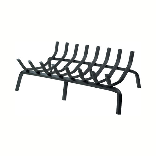 Black Steel Large Fireplace Grate - 29.5"