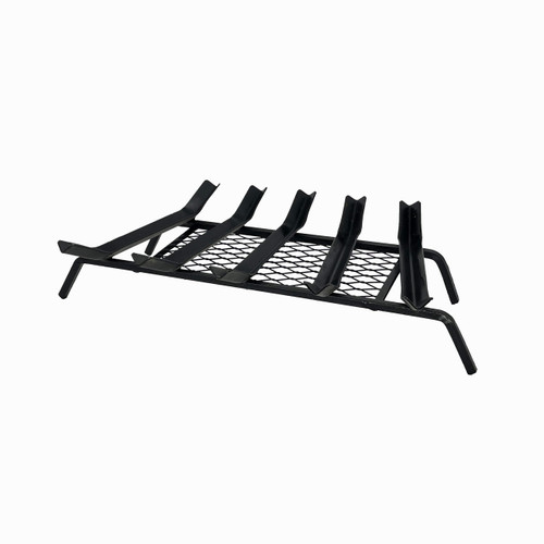 Steel Fireplace Grate with Ember Retainer - 25.5"