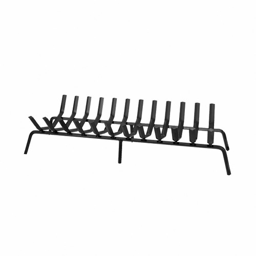 Black Steel Large Fireplace Grate - 42.5"