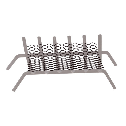 Black Steel Ember Retainer for Grates - 20"L x 10"W
