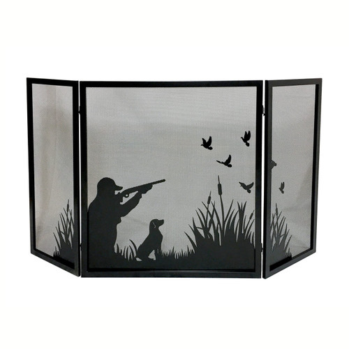 3 Fold Fireplace Screen - Duck Hunting - 32"H x 57.75"