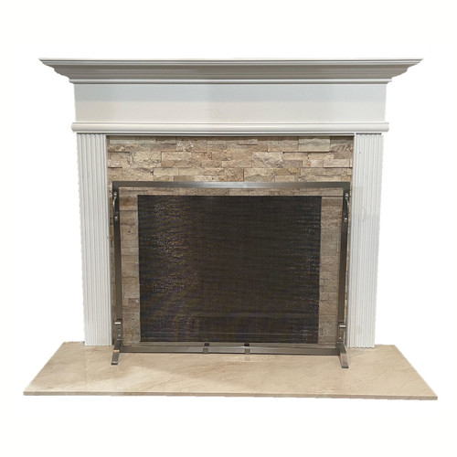 Stainless Steel Fireplace Panel Screen - 34"H x 44"W x 10"D