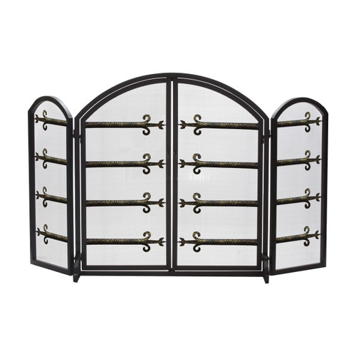 Fireplace Screen with Doors - Sword Design - 32"H x 54"W