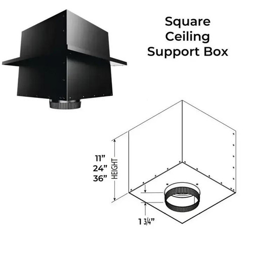 DuraTech  Stainless Steel Square Support Box - 11" w/Flue Extension