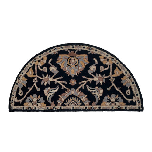 Black Fireplace Hearth Rug