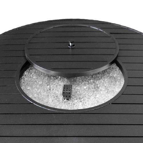 AZ Patio Heaters Outdoor Round Aluminum Propane Fire Pit in Black