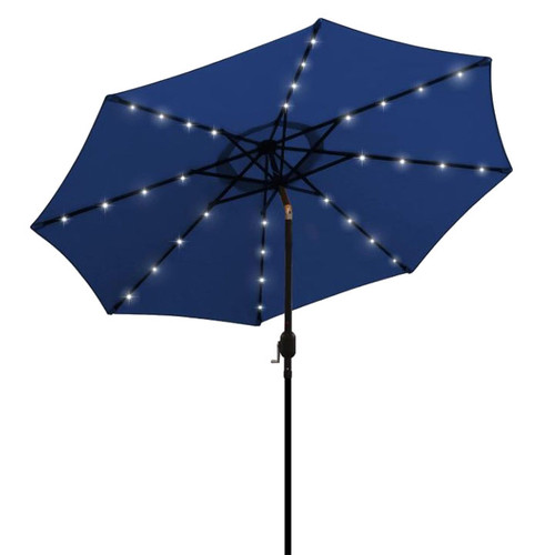 AZ Patio Heaters Solar Market Umbrella with LED Lights in Blue