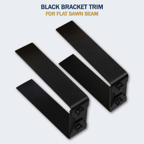 Decorative Bracket Trim Black (Set of 2) Flat Sawn Beam
