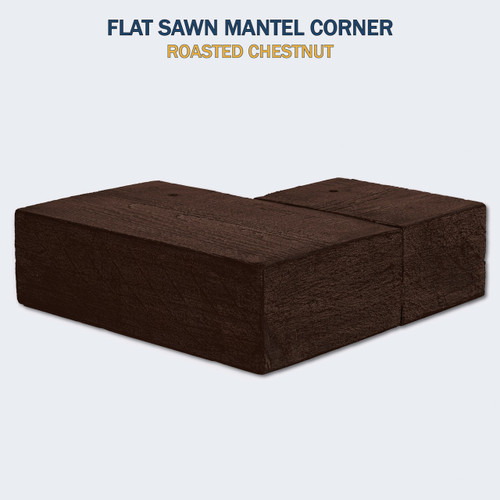 Flat Sawn Roasted Chestnut Corner Mantel