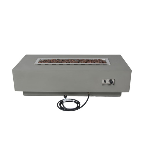 Granville 60” Concrete Fire Table - Light Gray