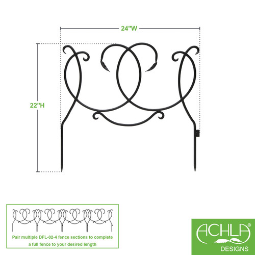 Scroll Fence Sections, pack of 4