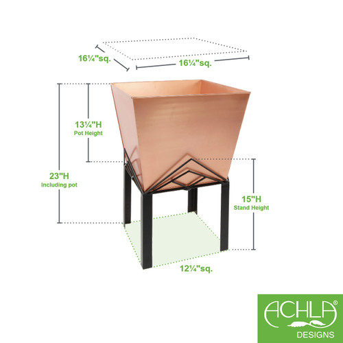 Marion II Planter- Copper Plated Tapered Planter