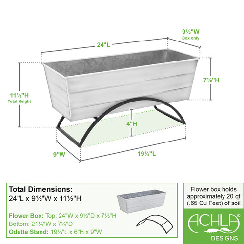 Odette Stand- Medium White Flower Box