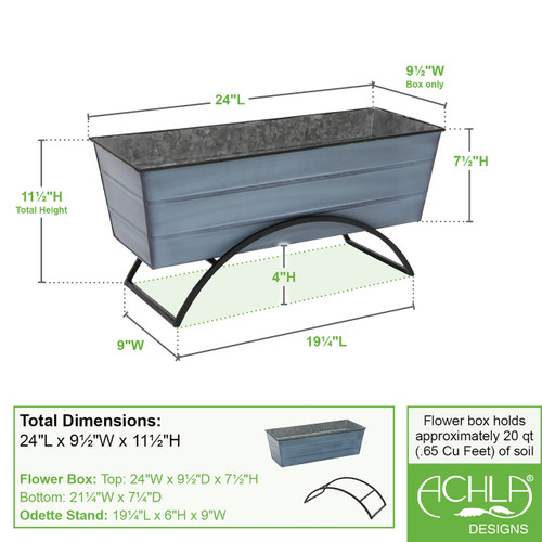 Odette Stand- Medium Blue Flower Box