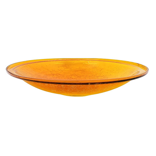 14" Crackle Glass Bowl - Mandarin