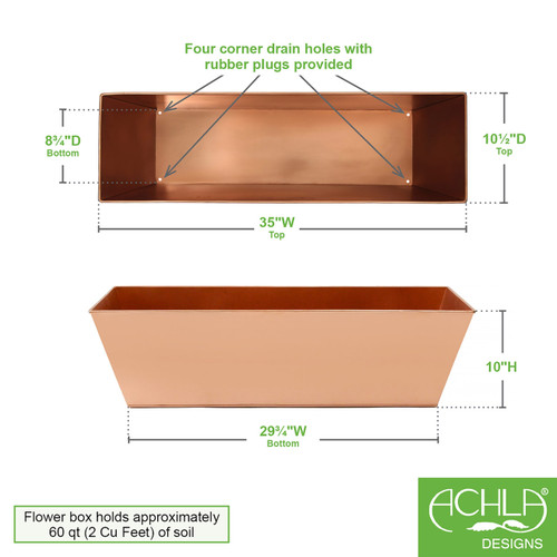 Plain Copper Plated Flower Box