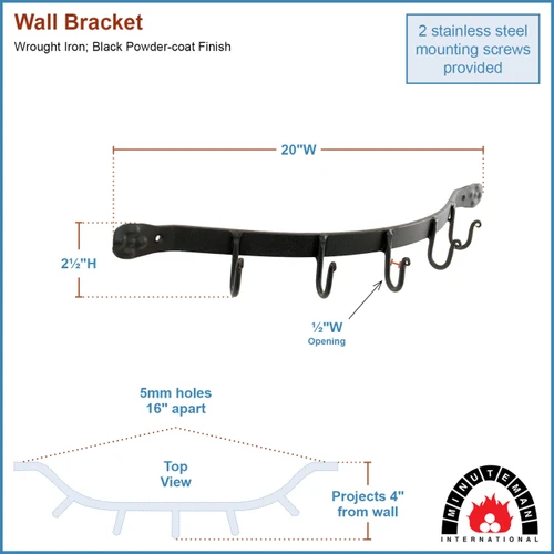 Garden Tool Bracket with 5 Hooks