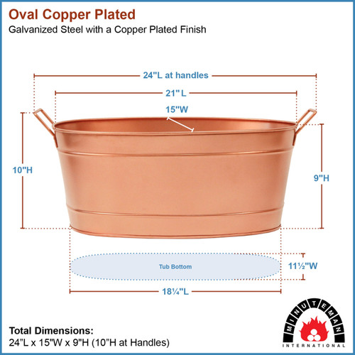 Oval Copper Plated Tub