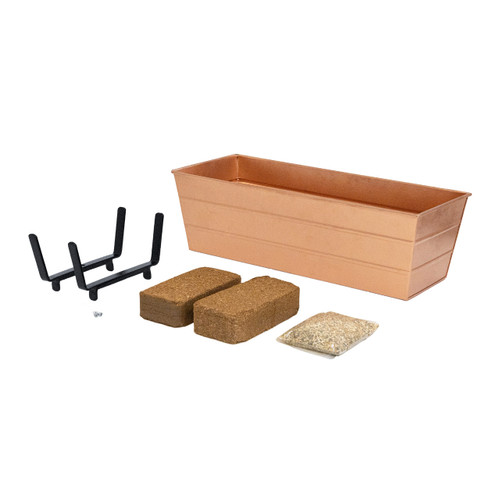 Bloom Box Garden Growing Kit, Medium Copper with Brackets for 2 x 6 Railings