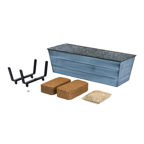 Bloom Box Garden Growing Kit, Medium Blue with Brackets for 2 x 6 Railings