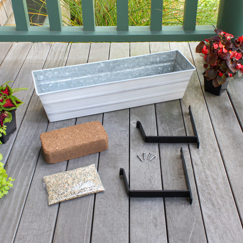 Bloom Box Garden Growing Kit, Small White with Wall Brackets,