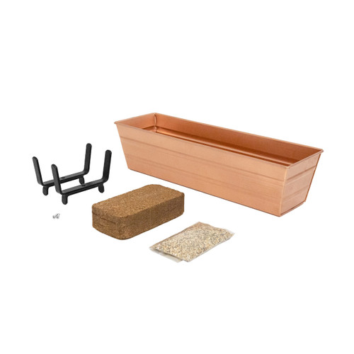 Bloom Box Garden Growing Kit, Small Copper with Brackets for 2 x 4 Railings