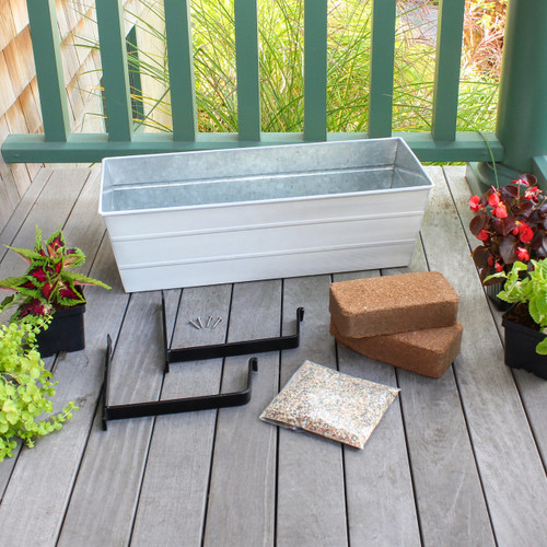 Bloom Box Garden Growing Kit, Medium White with Wall Brackets,