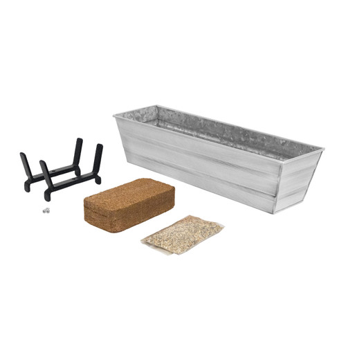 Bloom Box Garden Growing Kit, Small White with Brackets for 2 x 6 Railings