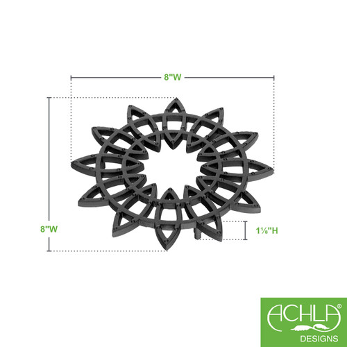 8" Flower Wrought Iron Trivet, pack of 2