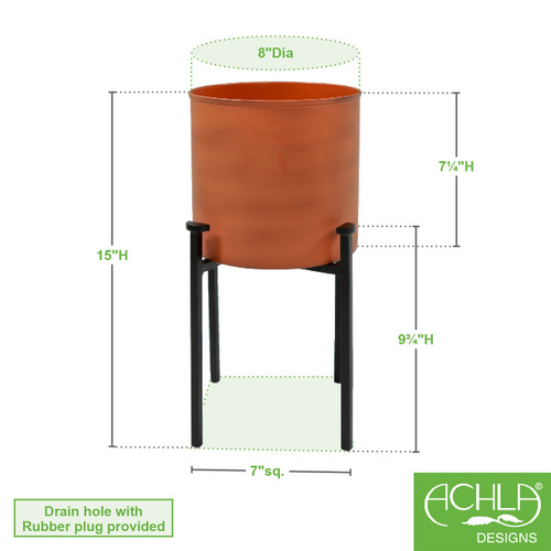 Eileen Planter- Burnt Sienna Cylinder