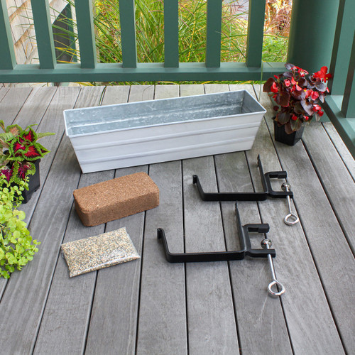 Bloom Box Garden Growing Kit, Small White with Clamp-On Brackets