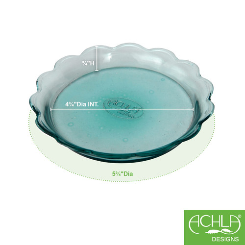 Scalloped Rim Recycled Glass Tray, pack of 4