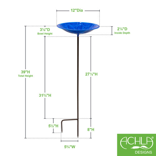 12" Delphinium Lolly Birdbaths with Stake
