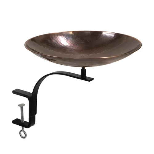 Burnt Copper Birdbath- Rail Mount Bracket