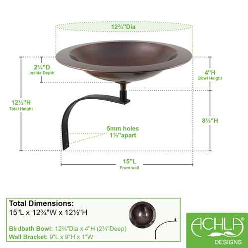 Classic II Birdbath-Wall Mount Bracket
