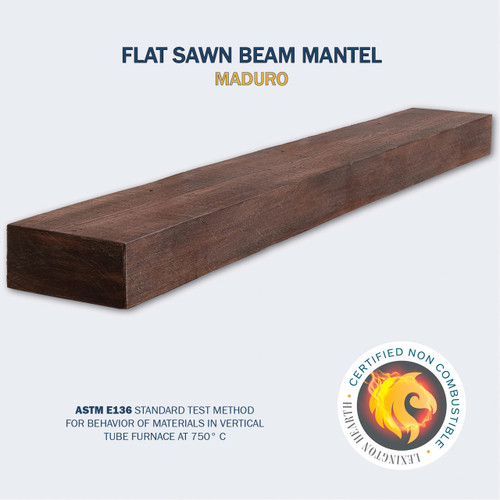 Flat Sawn Beam Maduro 4’ Mantel Shelf Kit