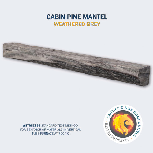 Cabin Pine Weathered Grey 6' Mantel Shelf Kit