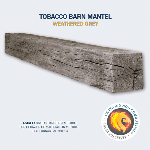 Tobacco Barn Weathered Grey 5' Mantel Shelf Kit