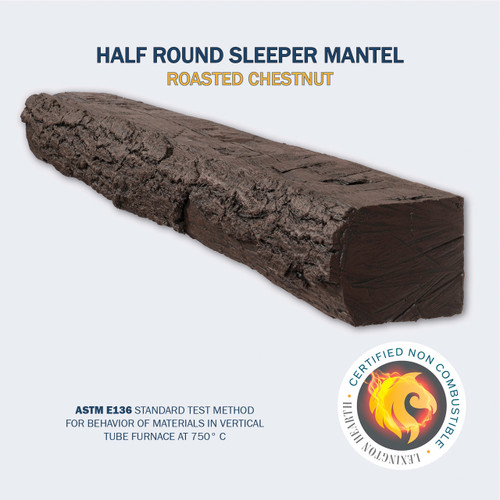 Half-Round Sleeper Roasted Chestnut 4' Mantel Shelf Kit