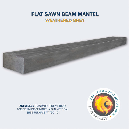 Flat Sawn Beam Weathered Grey 5’ Mantel Shelf Kit