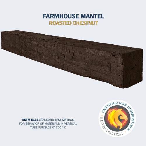 Farmhouse 6' Roasted Chestnut Mantel Shelf Kit