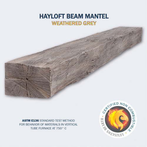 Hayloft Beam Weathered Grey 5’ Mantel Shelf Kit