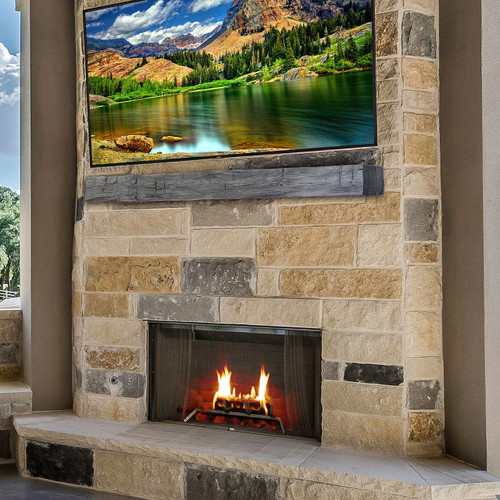Hayloft Beam Weathered Grey 5’ Mantel Shelf Kit