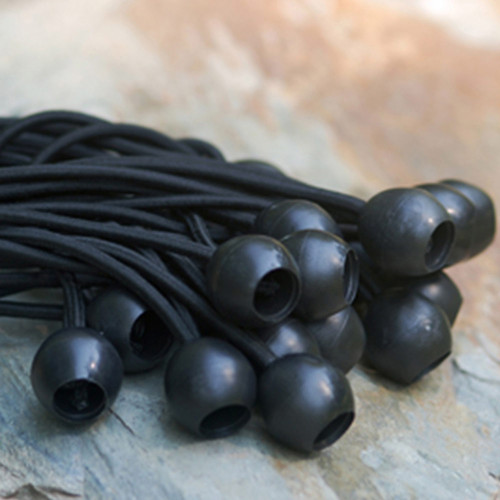 8 inch Black Ball Bungee Straps - 25 pack