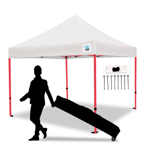 ATHENA 10X10 RED FRAME Instant Pop Up Tent w/ WHITE Cover