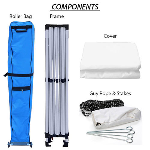 TUFF TENT WHITE Frame 10X15 Instant Pop Up Tent w/ WHITE Cover
