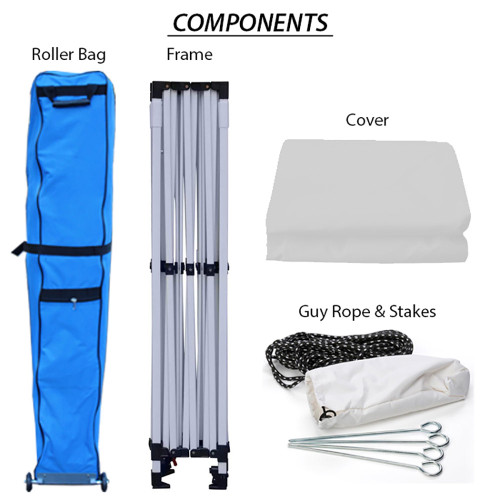 TUFF TENT WHITE Frame 10X20 Instant Pop Up Tent w/ WHITE Cover