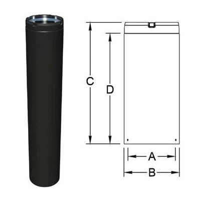 USP Double Wall Black Stovepipe