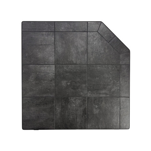 Midnight Black Corner Hearth Pad