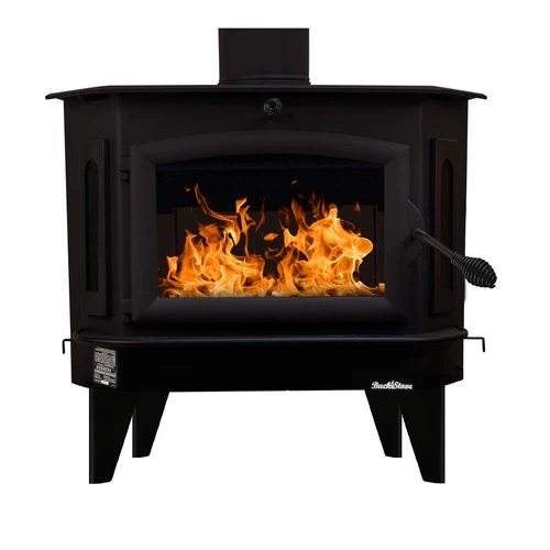 Black Large Bay Front Wood Stove - Model 91C